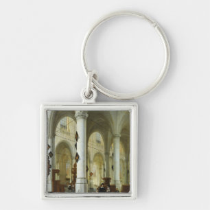 Interior of the Oude Kerk in Delft Key Ring