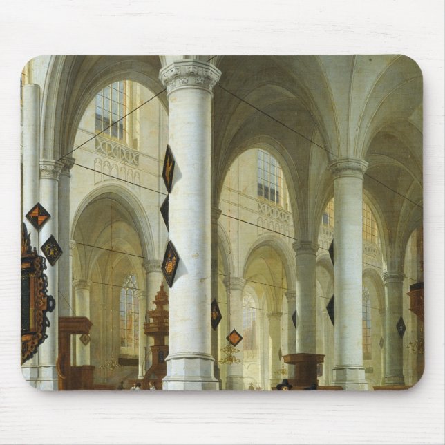 Interior of the Oude Kerk in Delft Mouse Mat (Front)