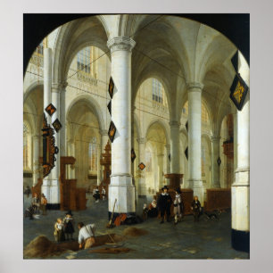 Interior of the Oude Kerk in Delft Poster