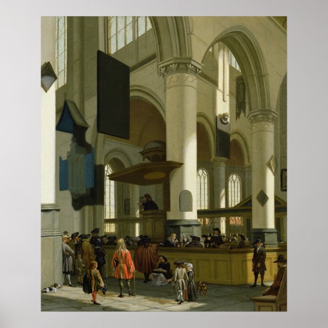 Interior of the Oude Kerk Poster (Front)