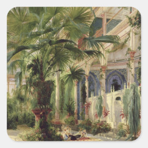 Interior of the Palm House at Potsdam, 1833 Square Sticker