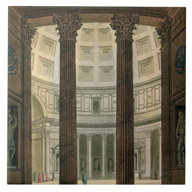 Interior of the Pantheon, Rome, from 'Le Costume A Tile (Front)