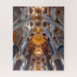 Interior of the Sagrada Família. View of the roof. Jigsaw Puzzle