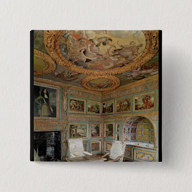 Interior of the 'Salle Louis XIV' 15 Cm Square Badge (Front)