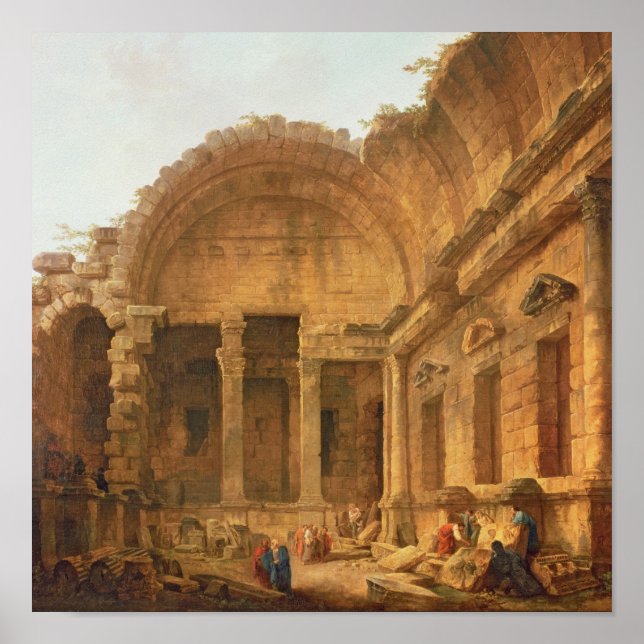 Interior of the Temple of Diana at Nimes, 1787 Poster (Front)