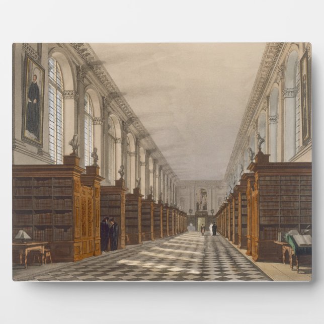 Interior of Trinity College Library, Cambridge, fr Plaque (Front)