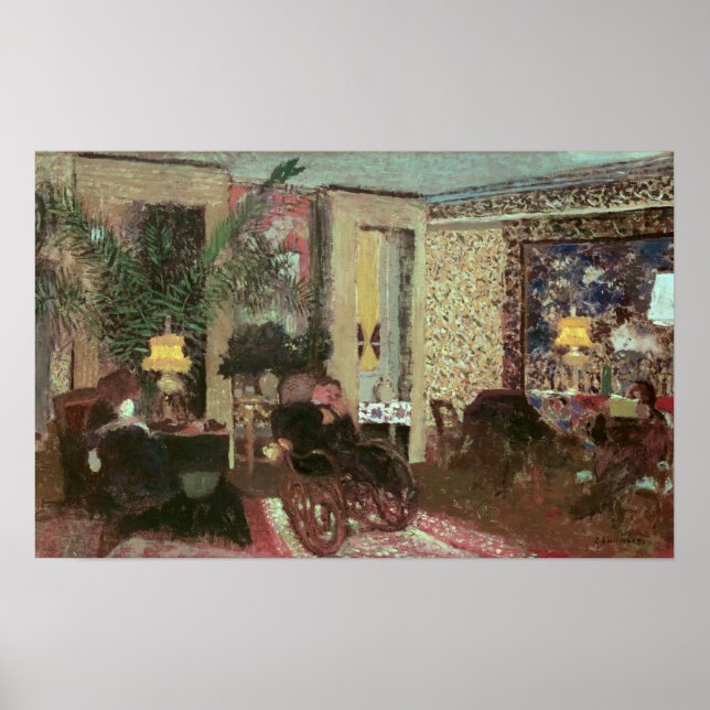 Interior or, The Salon with Three Lamps, 1899 Poster (Front)