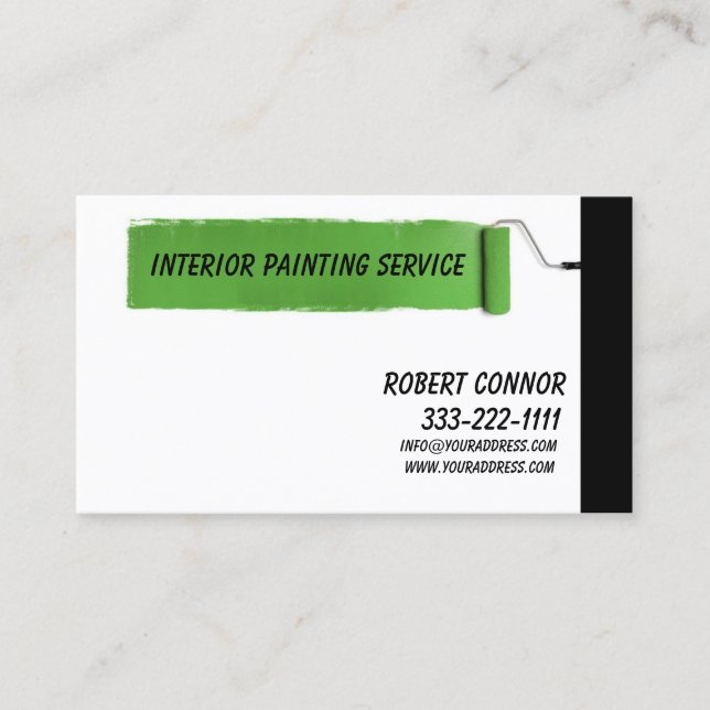 Interior Painting Service Green Stroke Design Card (Front)