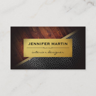 Interior Rustic Gold Metallic Dots Pattern Business Card