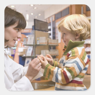 interior shots of a pharmacy square sticker