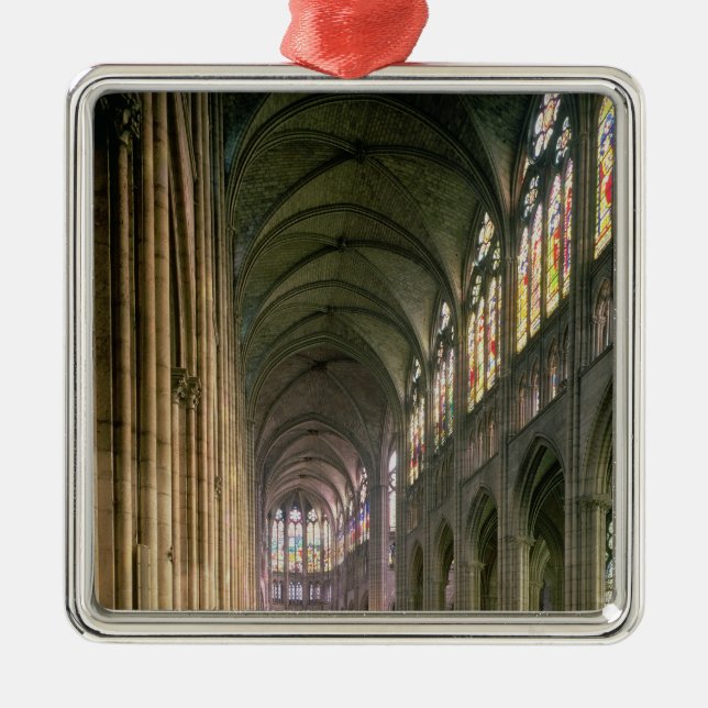 Interior view looking down the nave metal tree decoration (Front)