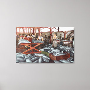 Interior View of a Salmon Cannery Canvas Print