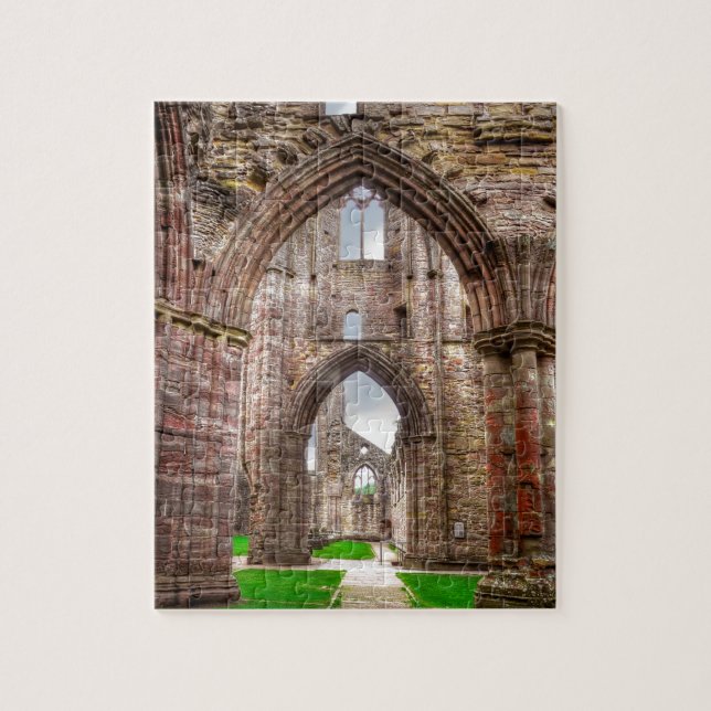 Interior View of Ancient Tintern Abbey Wales, UK Jigsaw Puzzle (Vertical)