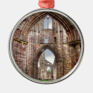 Interior View of Ancient Tintern Abbey Wales, UK Metal Tree Decoration