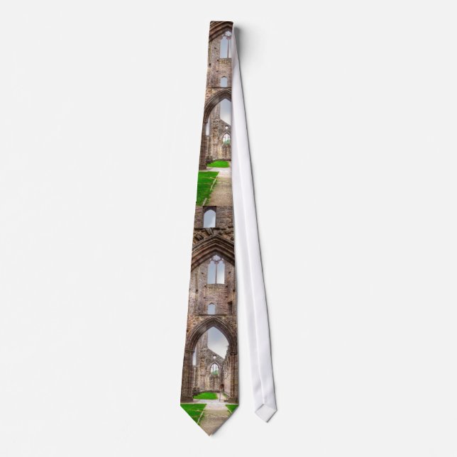 Interior View of Ancient Tintern Abbey Wales, UK Tie (Front)