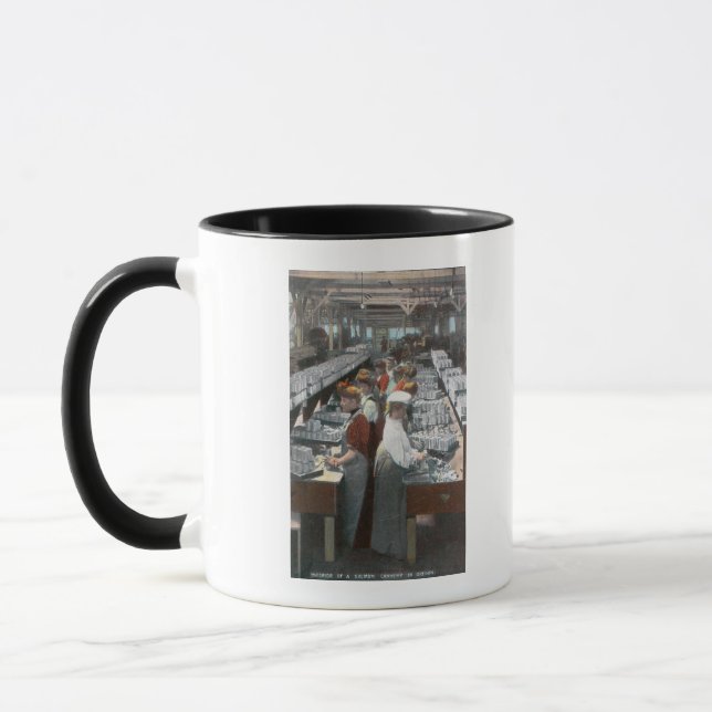 Interior View of Salmon Cannery Workers Mug (Left)