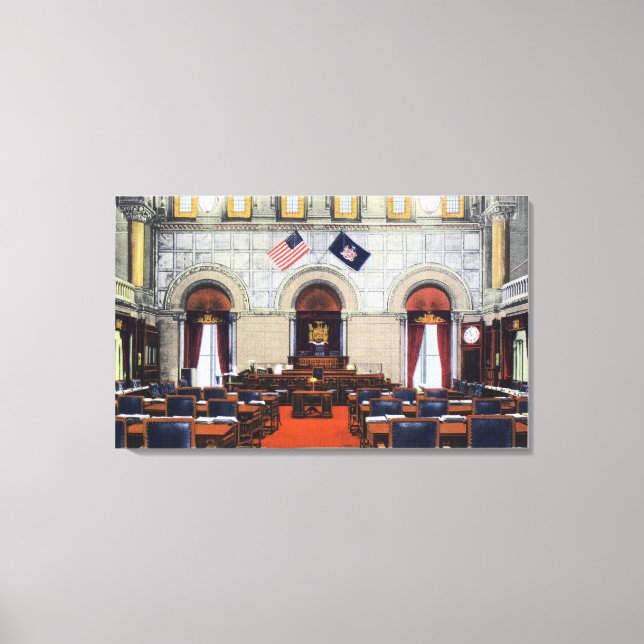 Interior View of State Capitol Senate Chamber Canvas Print (Front)