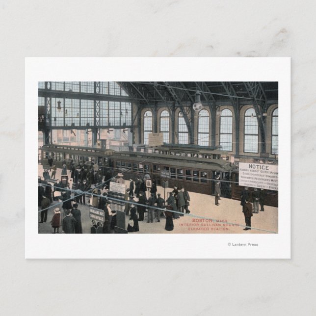 Interior View of Sullivan Square Station Postcard (Front)