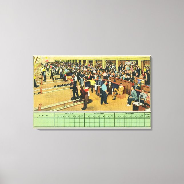 Interior View of Sunset Bowling Centre 2 Canvas Print (Front)