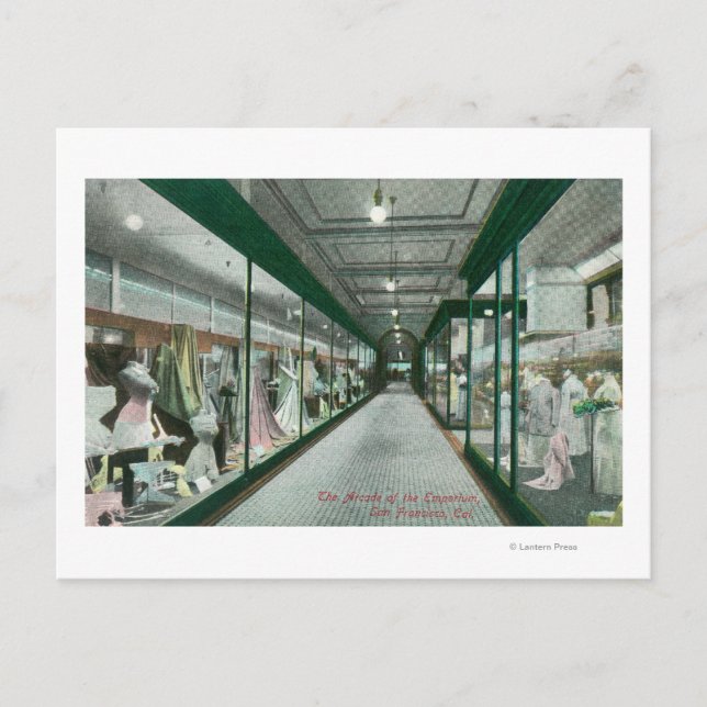 Interior View of the Arcade of the Emporium Postcard (Front)