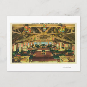Interior View of the Canyon Hotel Lounge Postcard
