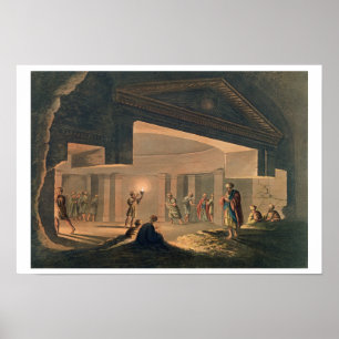 Interior View of the Catacombs at Alexandria, plat Poster