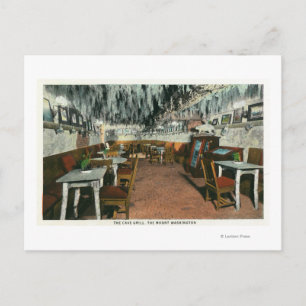 Interior View of the Cave Grill Postcard