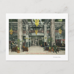 Interior View of the Hotel Rochester Lobby Postcard