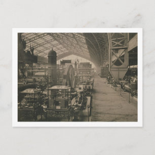 Interior view of the machinery hall, from 'L'Album Postcard