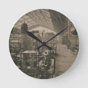 Interior view of the machinery hall, from 'L'Album Round Clock