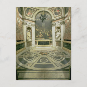 Interior view of the octagonal Chigi Chapel Postcard