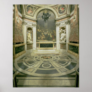 Interior view of the octagonal Chigi Chapel Poster
