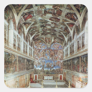 Interior view of the Sistine Chapel Square Sticker