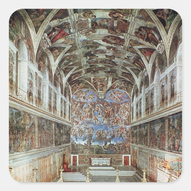 Interior view of the Sistine Chapel Square Sticker (Front)