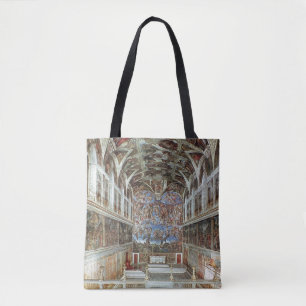 Interior view of the Sistine Chapel Tote Bag