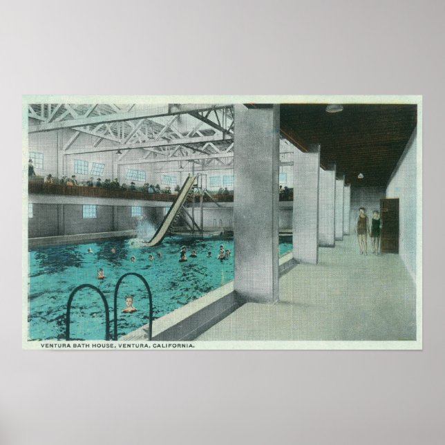 Interior View of the Ventura Bath House Poster (Front)