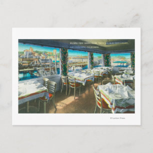Interior View of the Vista del Mar Restaurant Postcard