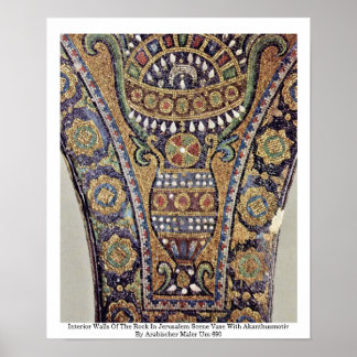 Interior Walls Of The Rock In Jerusalem Scene Vase Poster