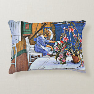 Interior with a Cactus, fine art, Decorative Cushion