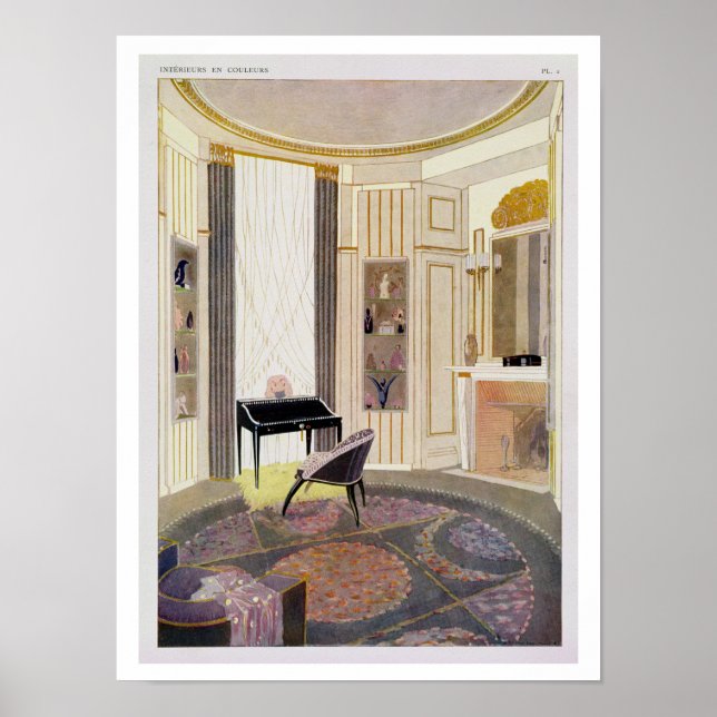 Interior with furniture designed by Ruhlmann, from Poster (Front)