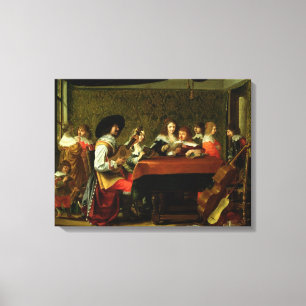 Interior with Musicians and Singers Canvas Print