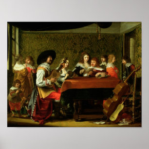 Interior with Musicians and Singers Poster