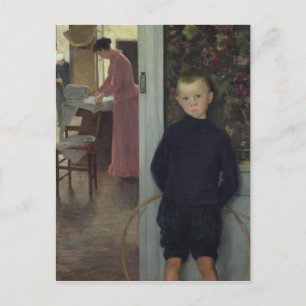 Interior with Women and a Child Postcard