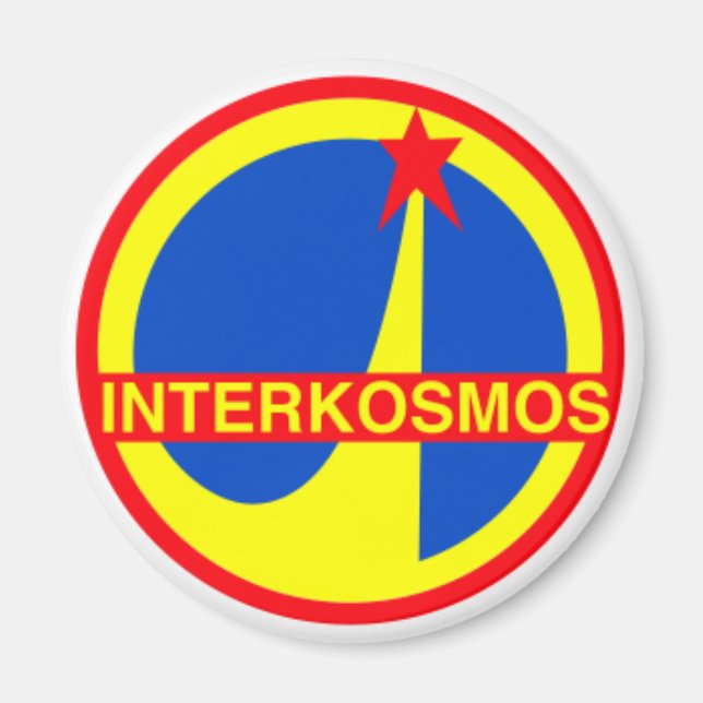 Interkosmos, Soviet Union Communist Space Program Magnet (Front)
