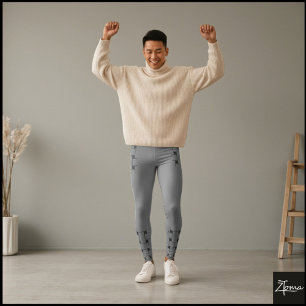 Interlace Pattern - grey and black Leggings