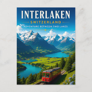 🏞️ Interlaken Switzerland Alpine Valley Home Deco Postcard