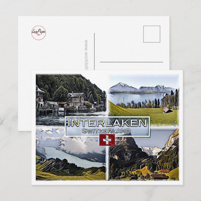 Interlaken - Switzerland - Mosaic - Postcard (Front/Back)