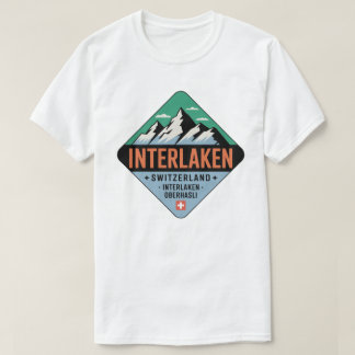 Interlaken Switzerland Mountain Badge Tee