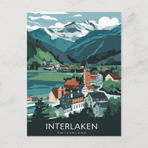 Interlaken Switzerland Stylist Postcard