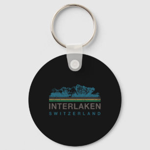 Interlaken Switzerland Swiss Mountain Climbing Ret Key Ring